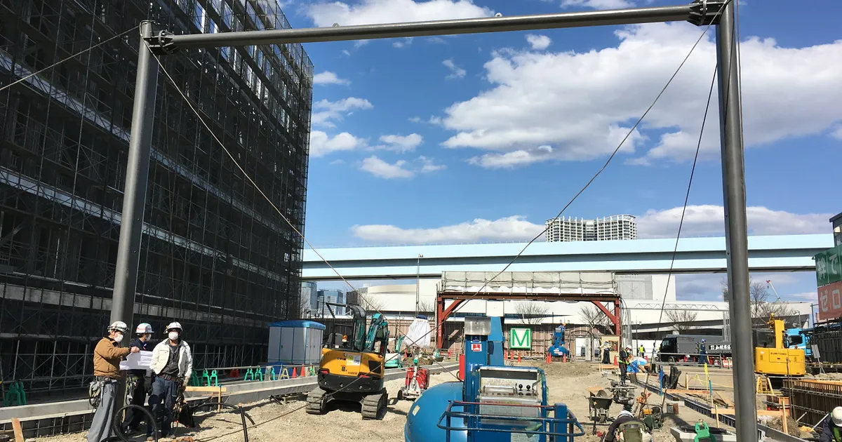 建設現場の空撮